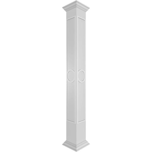 Ekena Millwork Craftsman Classic Square Non-Tapered Arts & Crafts Fretwork Column w/ Crown Capital & Crown Base CC1210ENACDCRCR - main